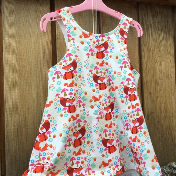 FOX PRINT DRESS Jersey Knit Size 1T - Picture 7 of 9